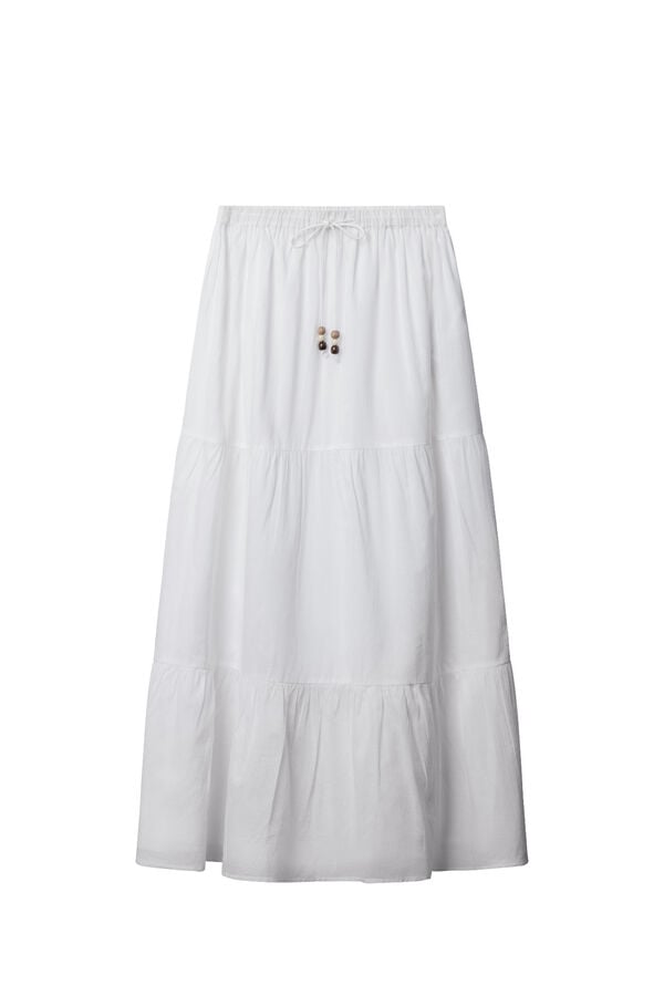 Springfield Falda midi volantes blanco