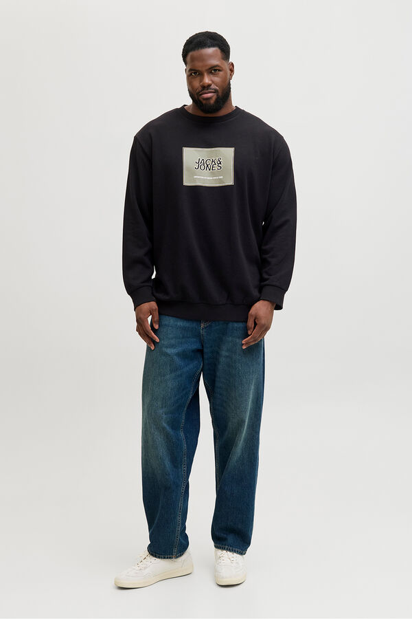 Jack & Jones PLUS Square logo sweatshirt black