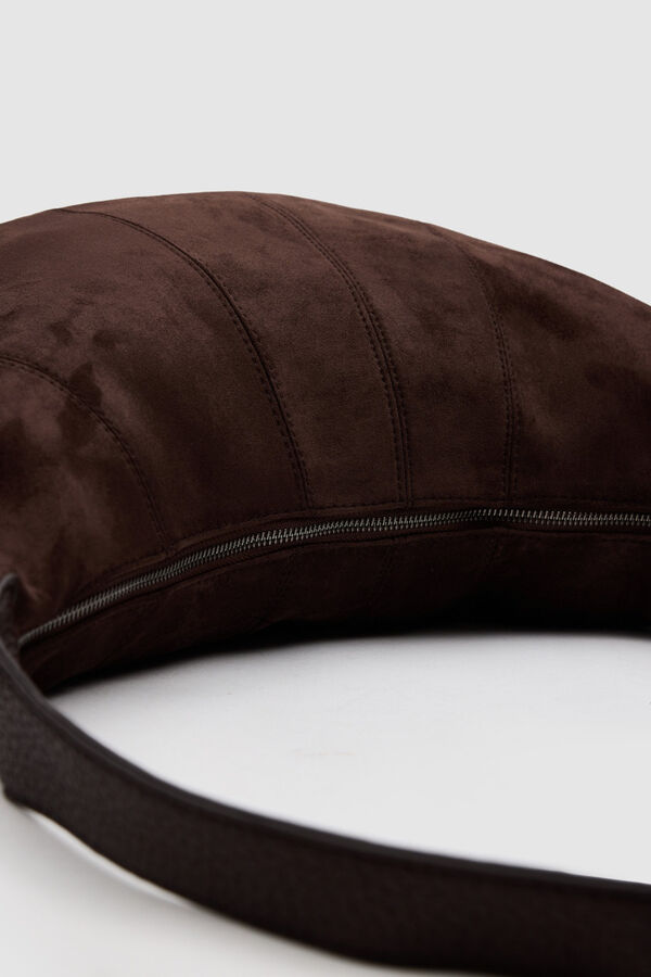 Inside Faux leather crossbody bag nude