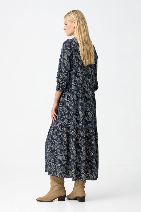 Tiffosi Vestido camisa com estampado paisley azul