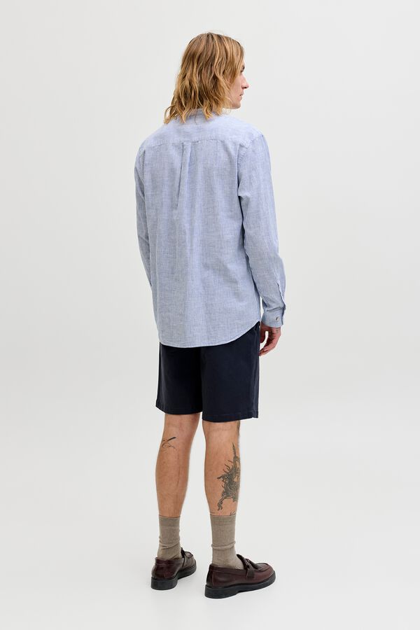 Jack & Jones Mandarin collar regular fit shirt blue