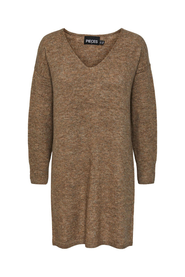 Springfield Short knit dress brown