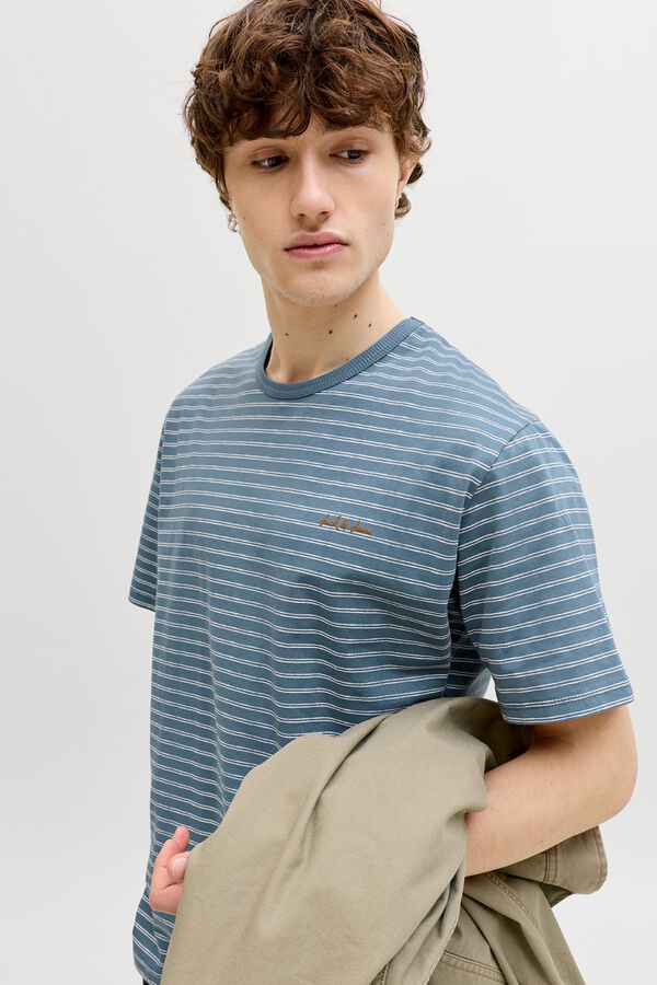 Jack & Jones Striped relaxed fit T-shirt blue