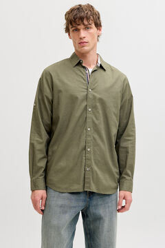 Jack & Jones Lang&auml;rmeliges Baumwollhemd