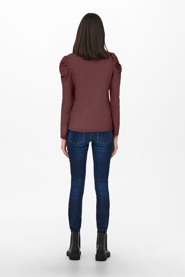 JDY Camiseta manga larga marr&oacute;n