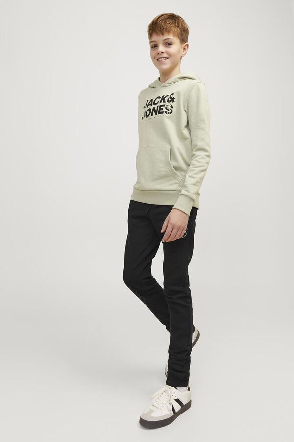 Jack & Jones Junior jogger de algod&oacute;n slim fit negro
