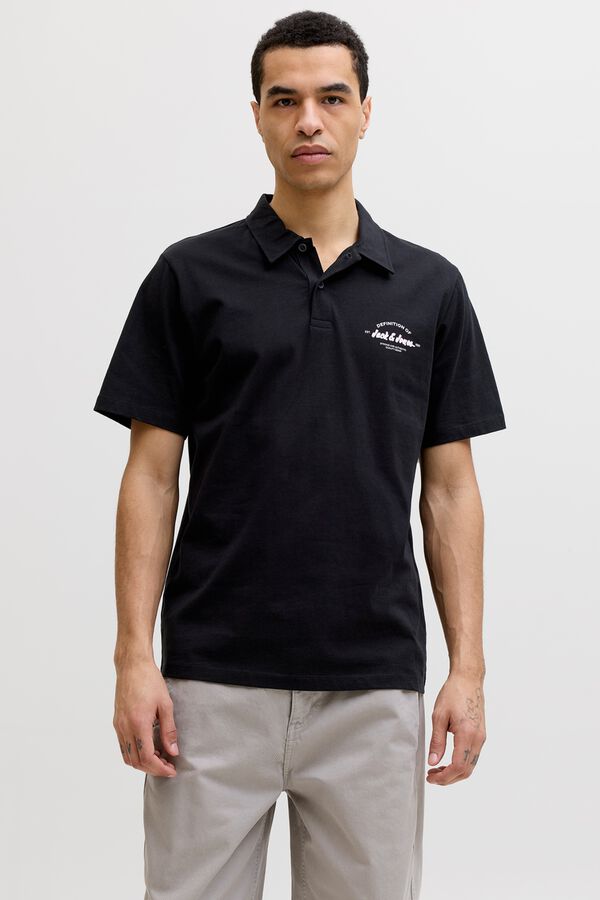 Jack & Jones Polo regular fit algod&oacute;n negro