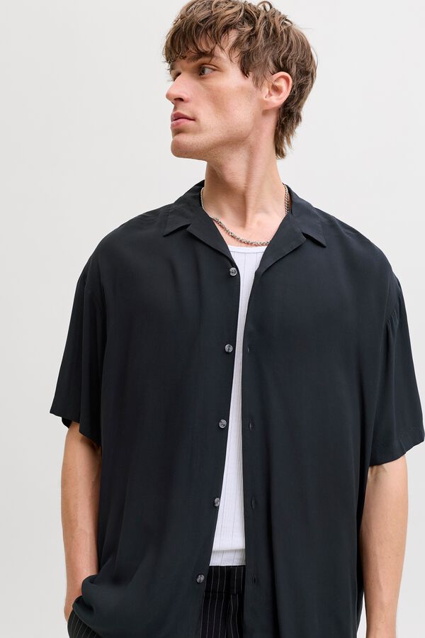 Jack & Jones Camisa relaxed fit viscosa negro