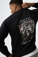 Tiffosi Young Sweatshirt com estampado de grafite preto