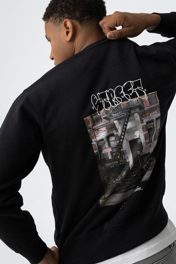 Tiffosi Young Sweatshirt com estampado de grafite preto