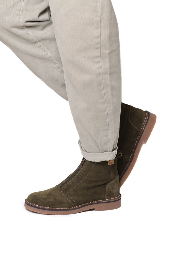 Springfield Women's split leather ankle boot in khaki dark gray