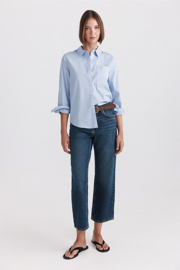 Springfield Checked basic shirt blue