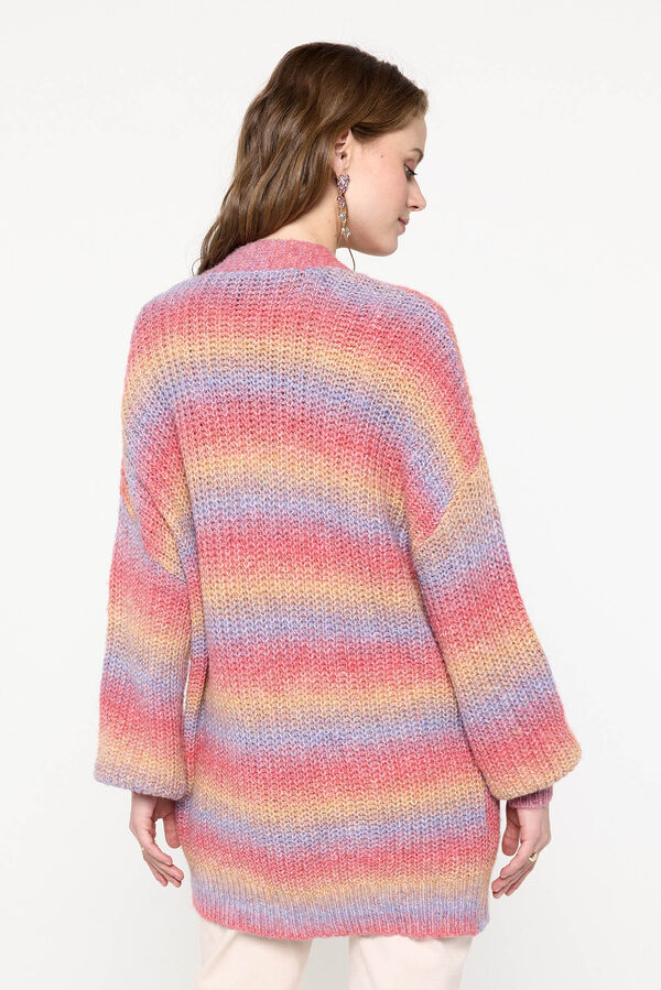 Pieces C&aacute;rdigan de punto multicolor morado/lila