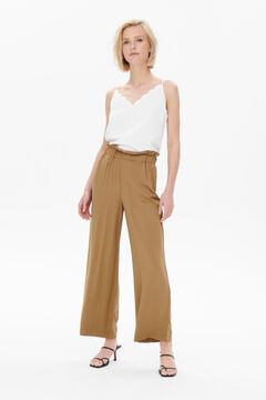 Springfield Wide floaty fabric trousers gris