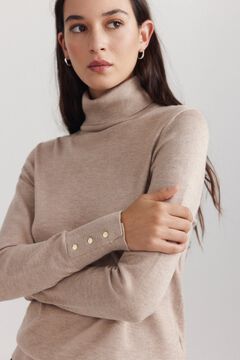 Springfield High neck jumper with buttoned cuffs