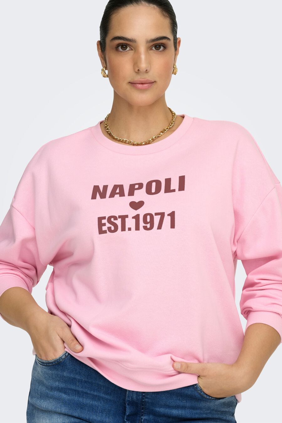 Sudadera texto frontal talla grande