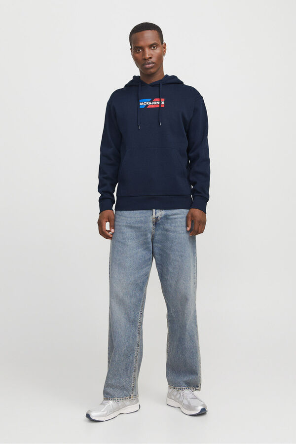 Jack & Jones Sudadera logo frontal azul