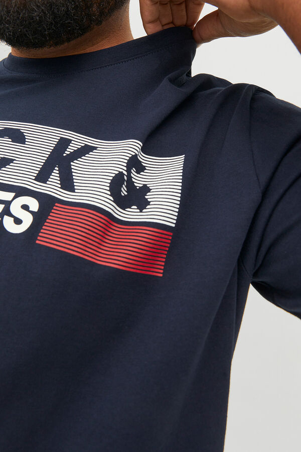 Jack & Jones PLUS Camiseta b&aacute;sica logo azul