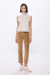 Springfield Corduroy kick flare trousers beige