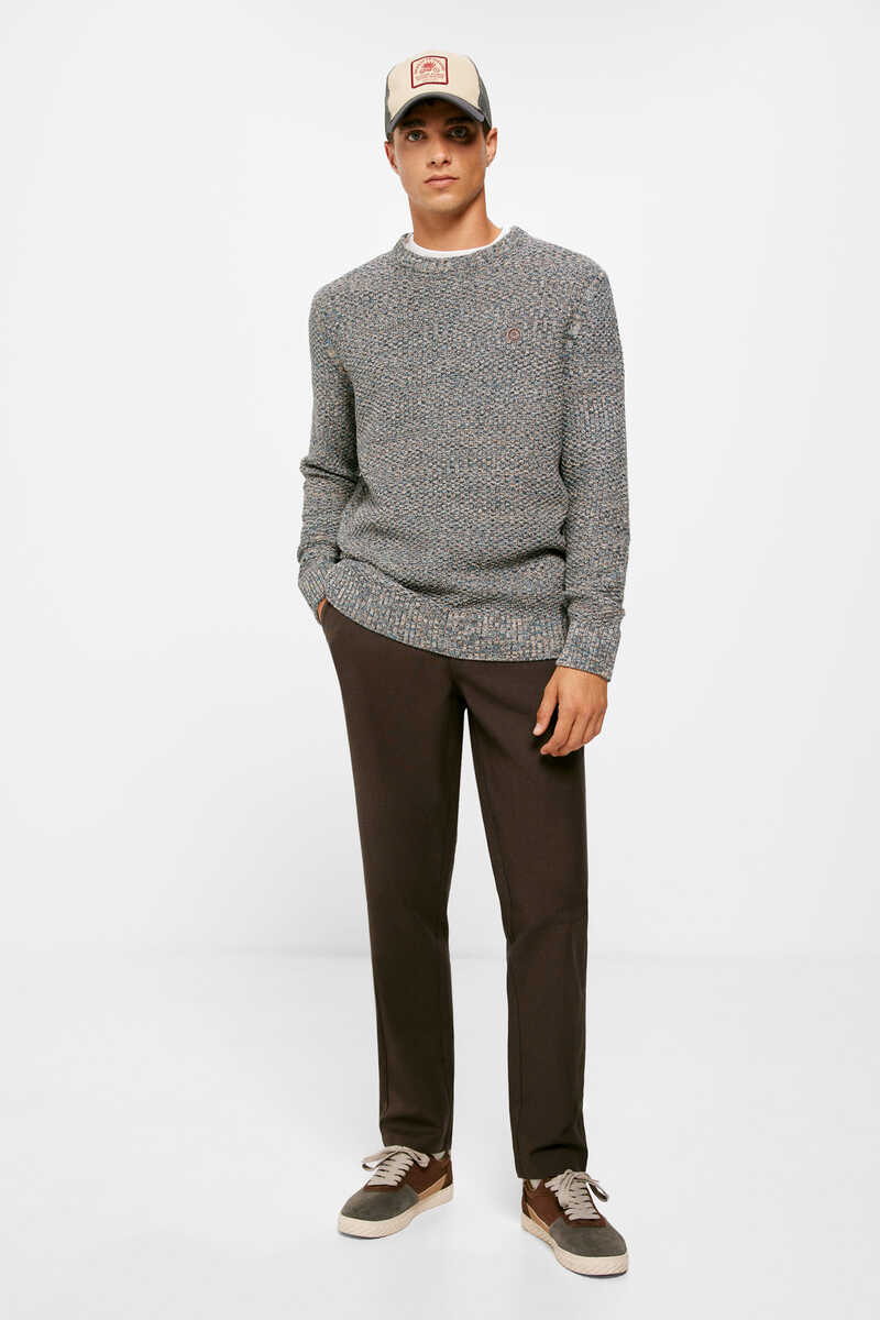 Springfield Textured two-tone winter chinos brown
