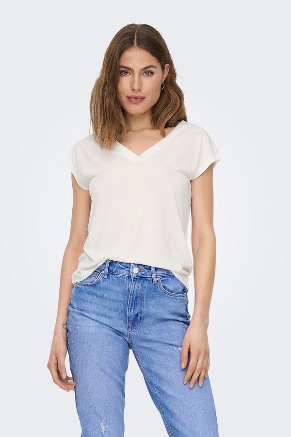 Springfield T-Shirt kurze Ärmel Modal blanco