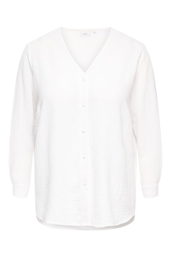 Only Carmakoma Camisa botonadura talla grande blanco