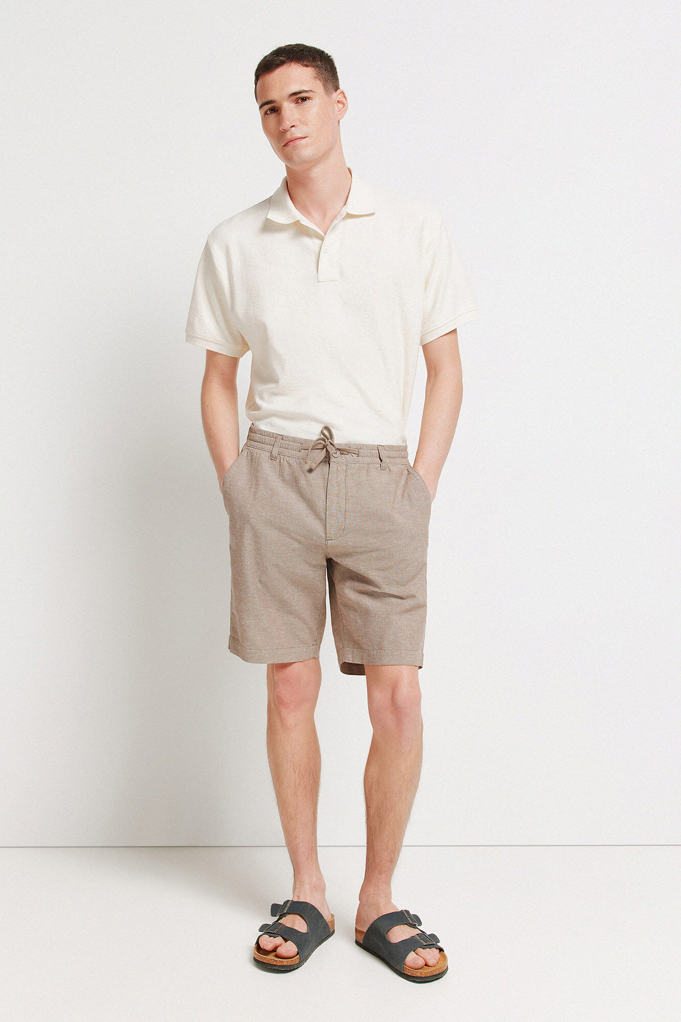 Springfield Linen comfort slim fit Bermuda shorts