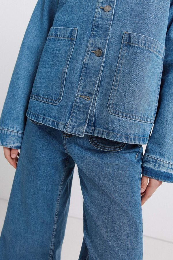 Springfield Cotton denim jacket blue
