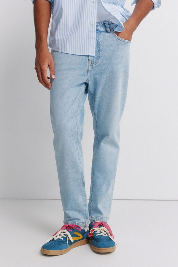 Springfield Light wash slim fit jeans blue