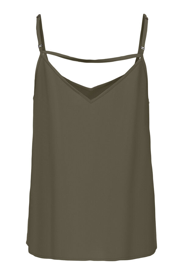 Only Top de tirantes cuello V kaki