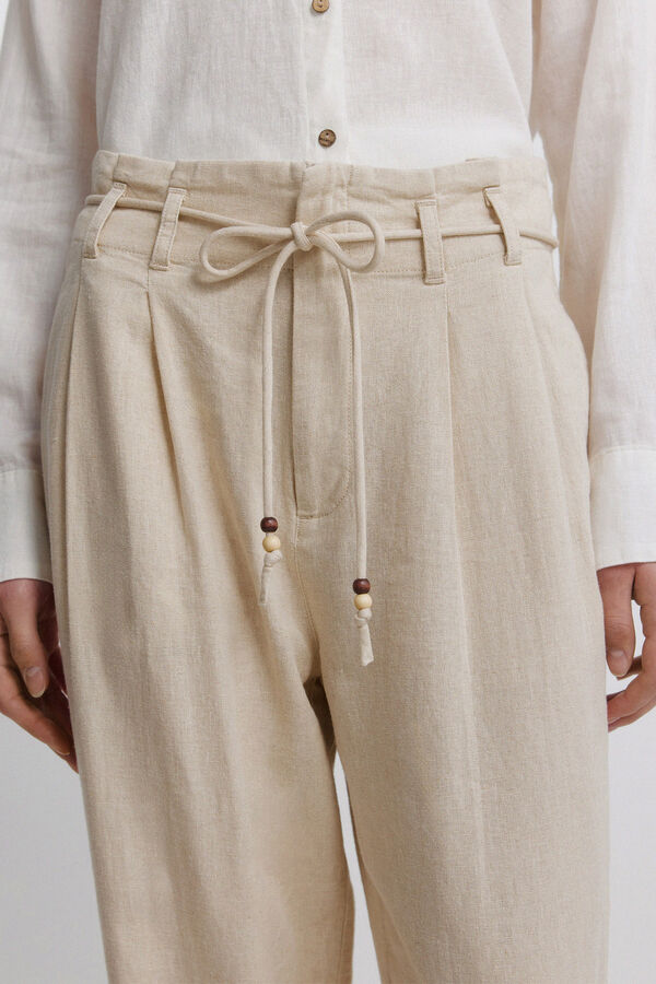 Springfield Linen trousers nude