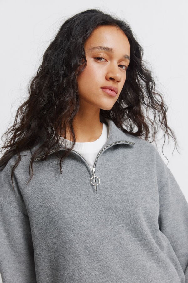 Springfield Zip - sweatshirt neck grey