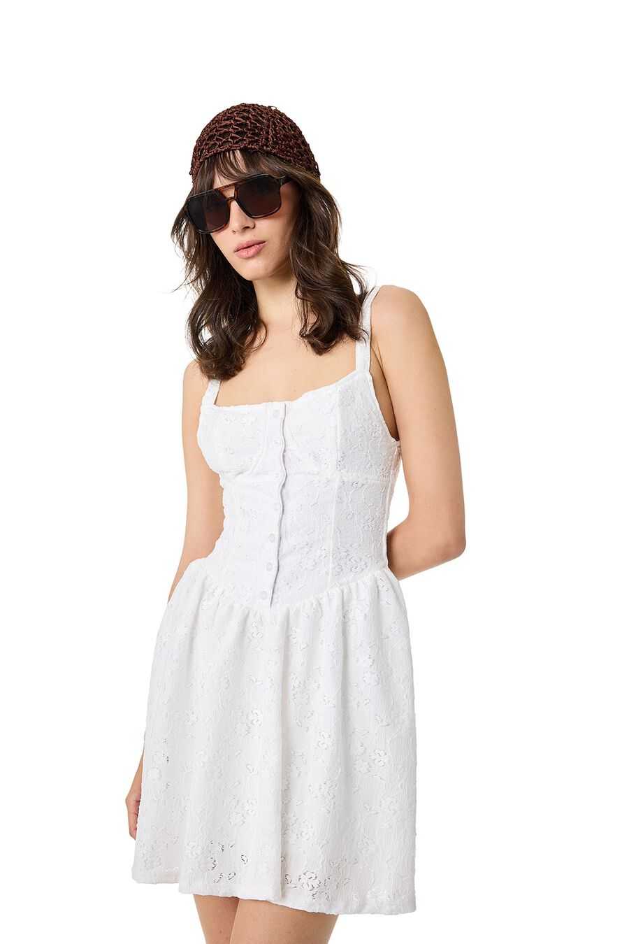 Vestido bordado corto