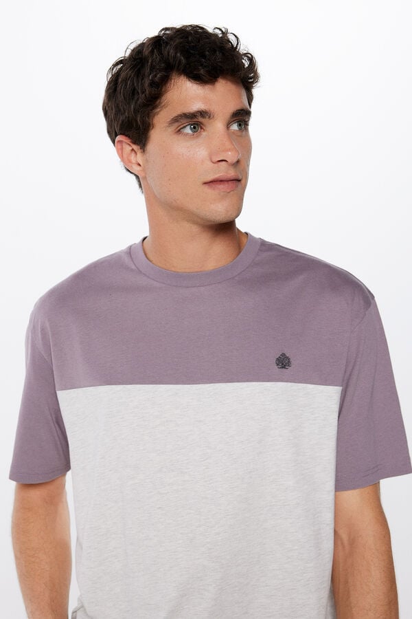 Springfield Colour block T-shirt grey