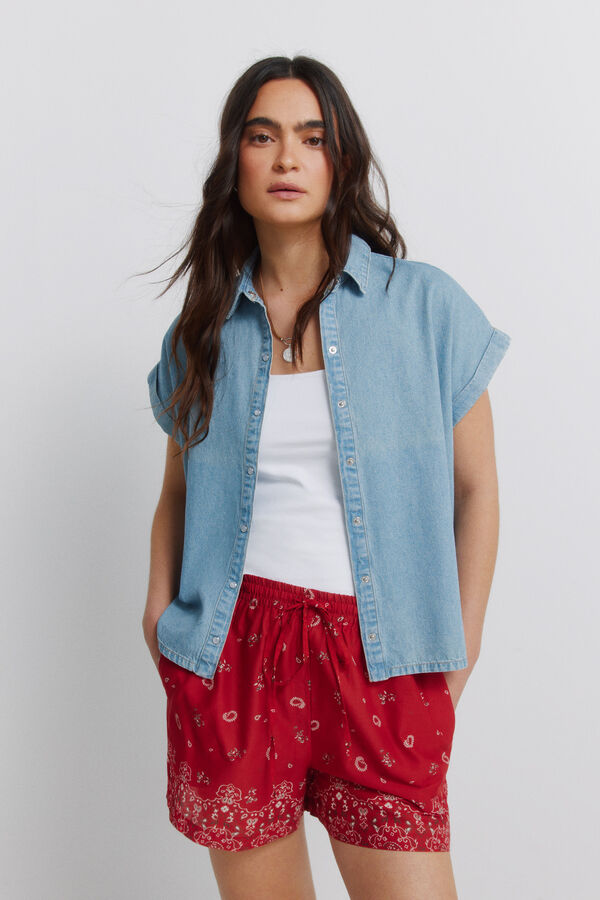 Springfield Short algod&oacute;n estampado naranja