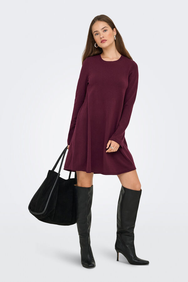 Only Vestido corto manga larga morado/lila