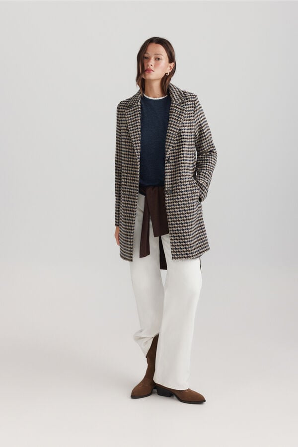 Springfield Plaid midi coat mink