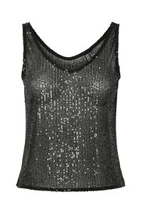 Pieces Top lentejuelas manga sisa