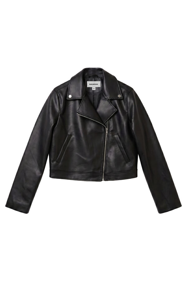 Balmohk Cazadora biker efecto piel negro