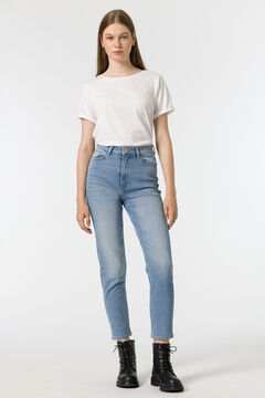 Springfield Slim Fit High Rise Mom Jeans blue