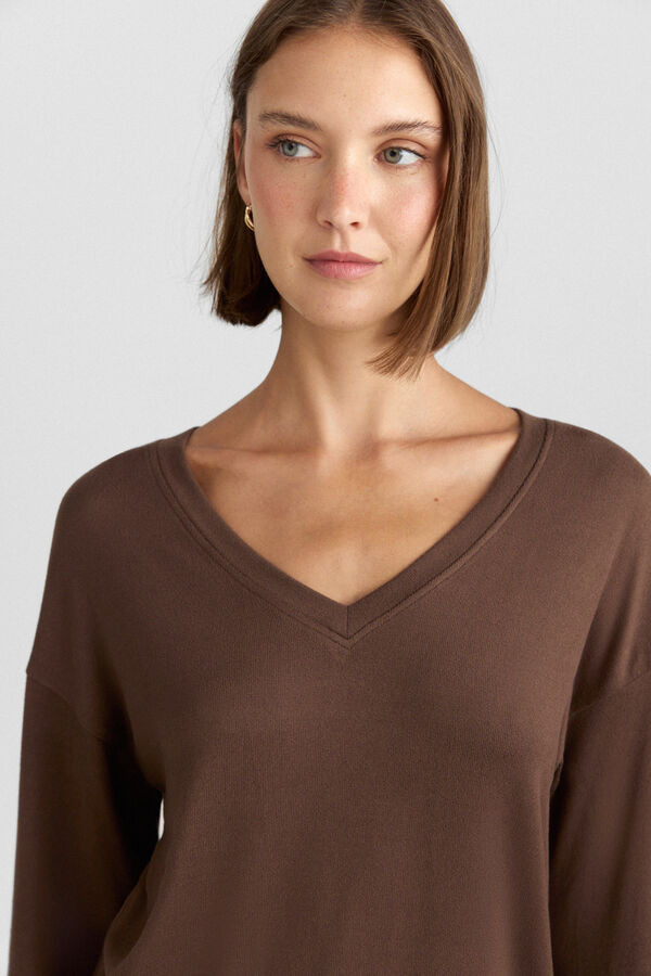 Springfield Two-tone basic T-shirt brown