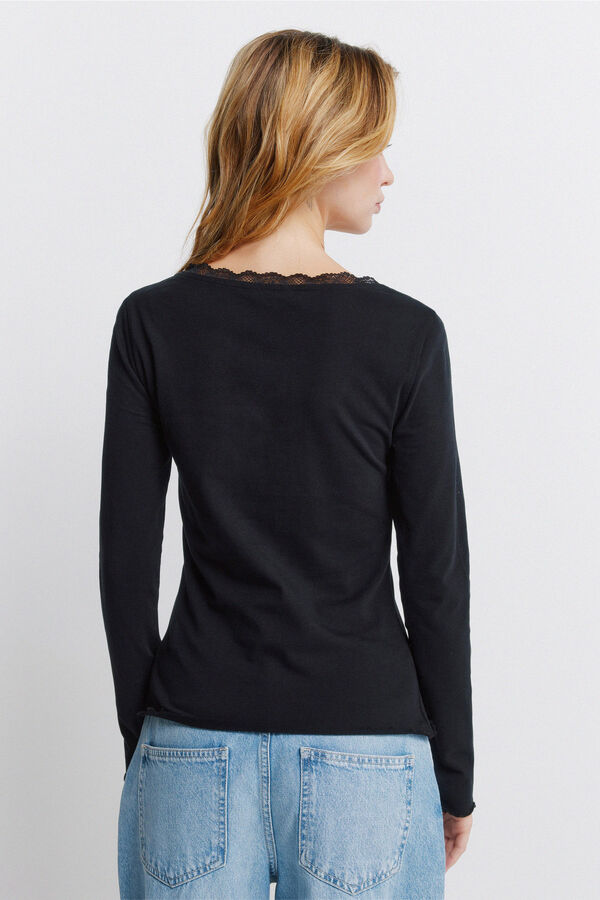 Springfield Lace long sleeve T-shirt black