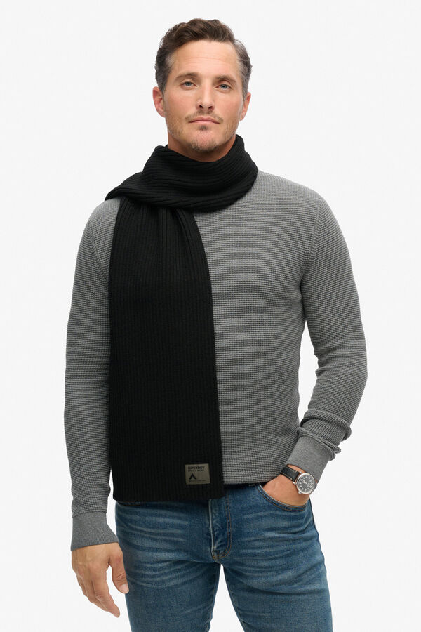 Superdry Bufanda de canal&eacute; negro