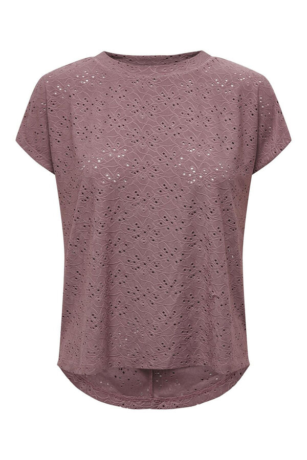 Springfield Short-sleeved die-cut T-shirt pink