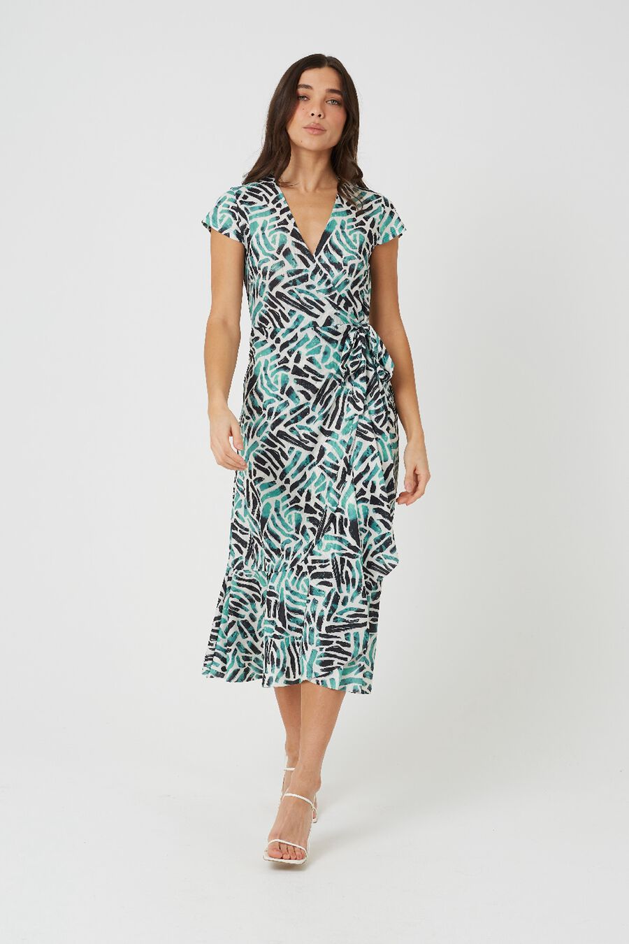 Vestido estampado de hojas