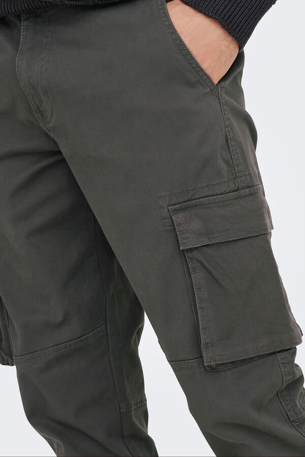Only & Sons Long cargo trousers grey