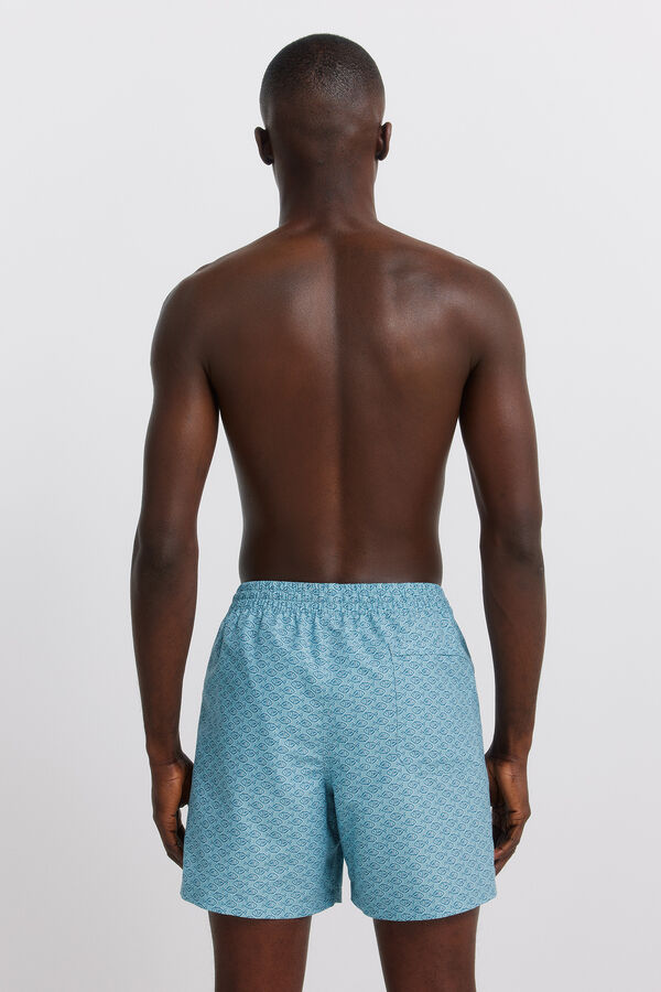 Springfield Fato de banho estampado de peixes azul