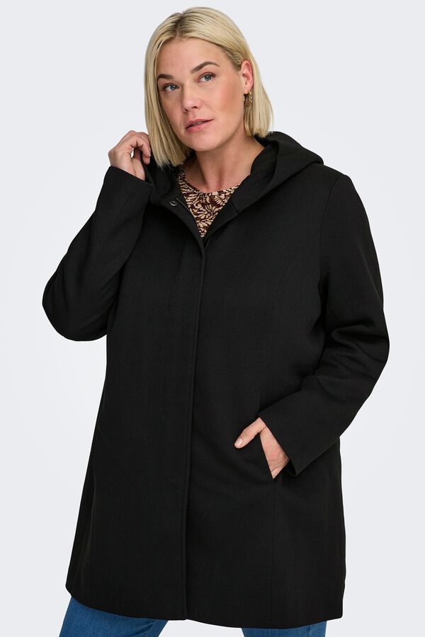 Only Carmakoma Midi cloth coat plus size black