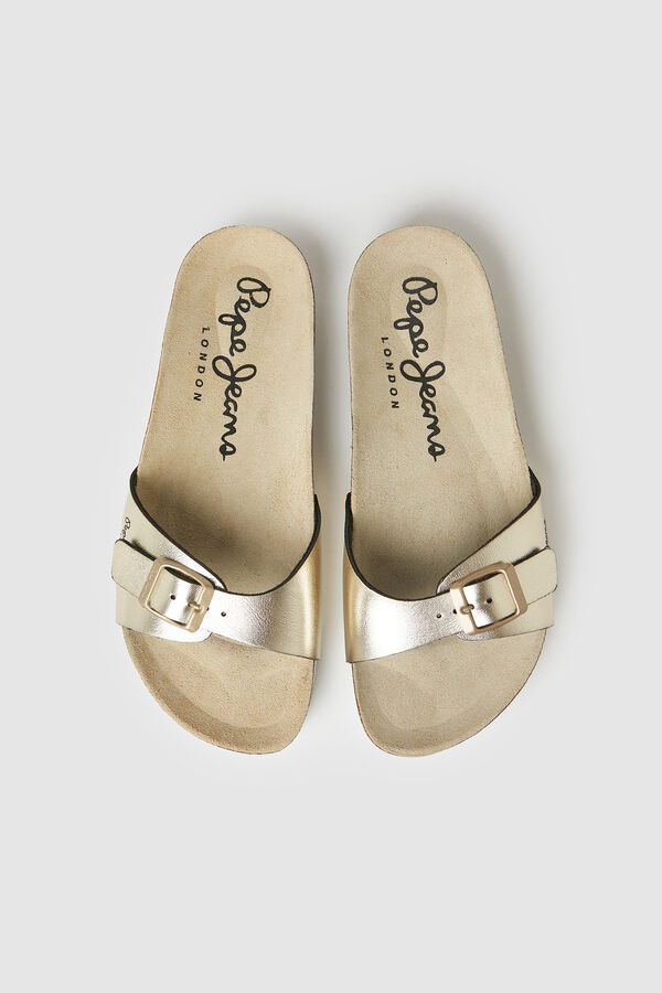 Springfield Metallic sandals | Pepe Jeans golden