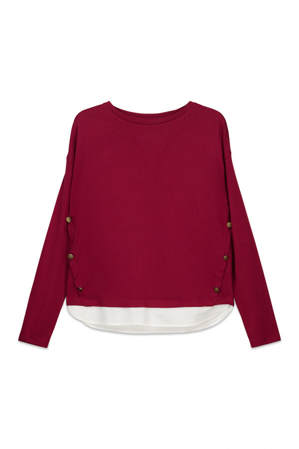 Springfield Kombinovana majica sa bočnim dugmićima Bordo